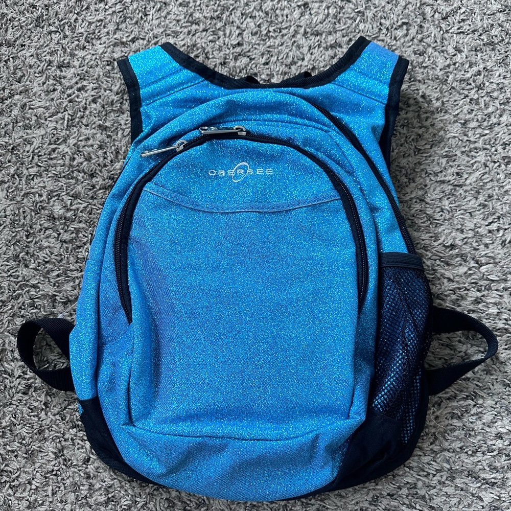 OBERSEE Light Blue Glitter, Cooler Backpack Bag Padded Compact Multi Compartment